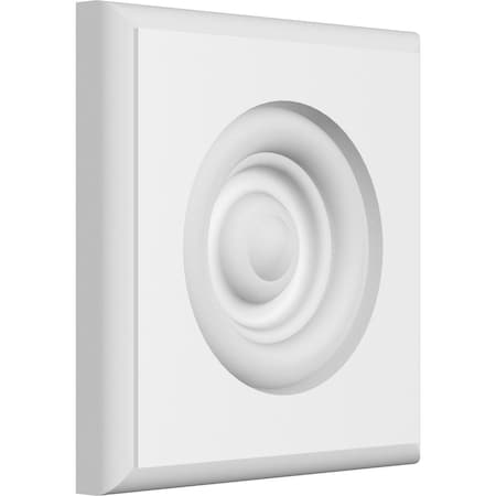 Ekena Millwork Standard Sedgwick Bullseye Rosette With Rounded Edge, 4"W x 4"H x 1/2"P ROSP040X040X050SDG04
